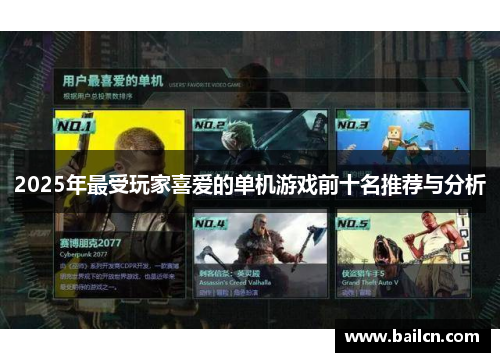 2025年最受玩家喜爱的单机游戏前十名推荐与分析